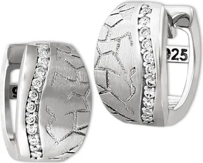 Produktbild von SilberDream weiß Ohrringe Welle Zirkonia Damen 925 Silber Creolen SDO4308W