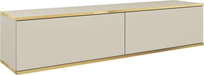 Produktbild von TV-Lowboard Rodi - TV-Schrank 135 cm, Wohnzimmer, PUSH TO OPEN, TV-Möbel mit 2 Klappen (Beige)