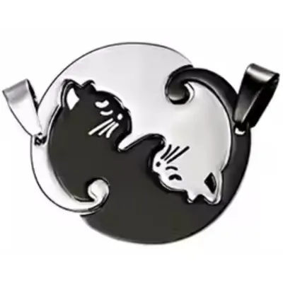 Produktbild von Anhänger Double Cat - Kreis / Schwarz für Kette KP34541