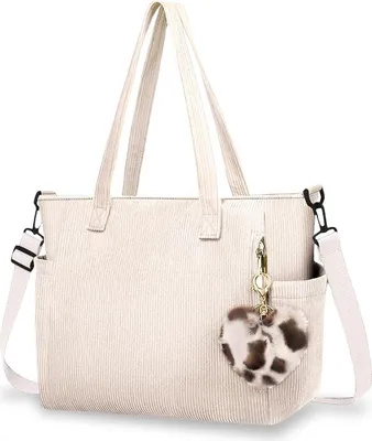 Produktbild von Damen Kord Groß Handtasche Cord Tasche Tote Bag Umhängetasche Beuteltasche Reefschluss