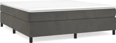 Produktbild von vidaXL Boxspringbett mit Matratze Dunkelgrau 160x200 cm Samt