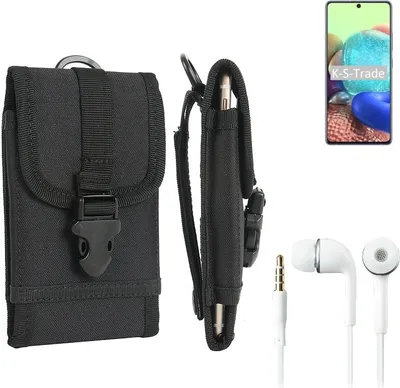Produktbild von K-S-Trade Holster Schutz Hülle kompatibel mit Oppo A72 5G Gürteltasche Handy Hülle Tasche outdoor Seitentasche schwarz 1x + Kopfhörer