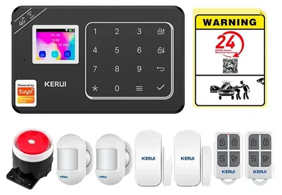Obrázok produktu pre Inteligentný domáci alarm, kompatibilný s hlasovým ovládaním, okamžité upozornenia, alarmový systém 2, s konektorom pre európsku zásuvku