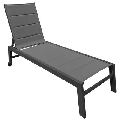 Produktbild von Sonnenliege BARBADOS aus grauem Textilene - Aluminium anthrazitgrau