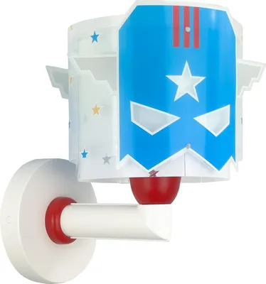 Produktbild von Kinder-Wandleuchte Superhelden aus Polypropylen, Blau, leuchtet im Dunkeln
