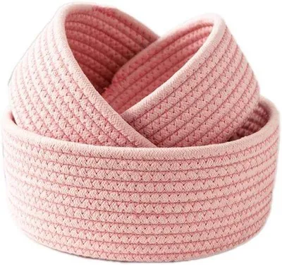 Produktbild von Korbels aus gewelltem Baumwollseil für Babyzimmer und mehr - Rosa