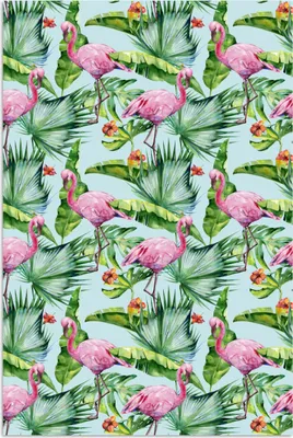 Produktbild von MuchoWow® Poster Hibiskus - Flamingo - Tropisch 60x90 cm - Wanddekoration