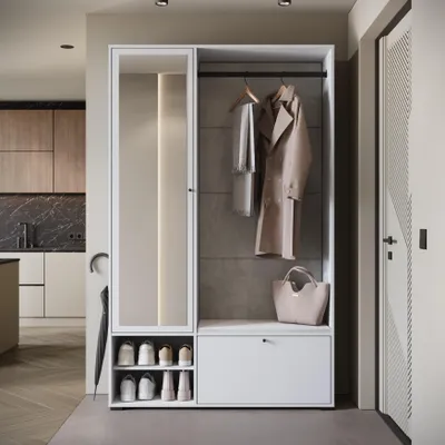 Produktbild von MINIO go for it, Garderobenset "DAFNI 13", Garderobe, 117,3 cm, mit Spiegel, Weiß Farbe