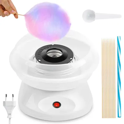 Zuckerwatte-Maschine 450 W, Retro-Design, mit Zubehör, weiß