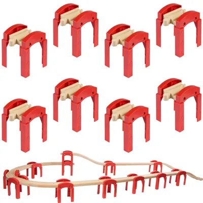 Productafbeelding van Omgoods - Houten Brugkolommen Set van 8 Stuks