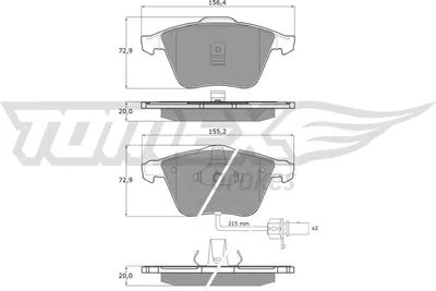 Produktbild von TOMEX brakes Bremsbeläge Satz Vorne Bremsklötze für AUDI A6 Avant (4B5, C5) TX 13-14