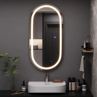 Produktbild von Vicco Badezimmerspiegel Miral, 50 x 100 cm mit Frontlight Beleuchtung, Glas