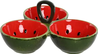 Obrázek produktu pro Miska na předkrm Home ESPRIT červená zelená kamenina meloun 23 x 22 x 10,5 cm