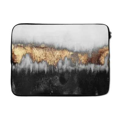 Produktbild von MuchoWow® Laptop Hülle 13 Zoll Gold - Chic - Abstrakt Laptoptasche - Laptophülle - Sleeve - Rundumschutz