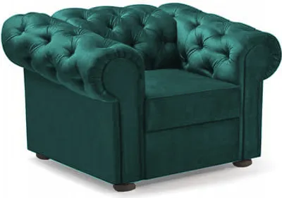 Produktbild von BEQUEMER ELEGANTER VALENTINO SESSEL FÜR DAS WOHNZIMMER (Dunkelgruen - Kronos 19)