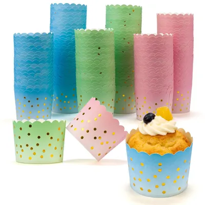 150 Papier-Muffinförmchen, Mini-Cupcake-Förmchen, 3 Farben
