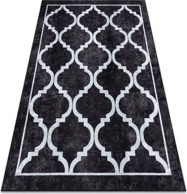 Produktbild von MIRO 51639.806 Waschteppich Trellis Gitter Anti-Rutsch - schwarz Schwarz 200x290 cm