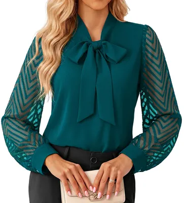 Image de Chemises à manches en dentelle - Couleur vert Pauw