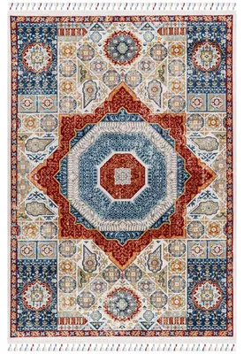Image de Tapis décoratif tissé en polyester multicolore 200 x 290 cm, poils 2 mm, 415 000 points/m²