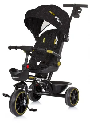 Obrázok produktu pre Trojkolesové vozíčko s plášťom Chipolino - Max Sport, čierne