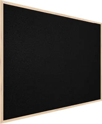 Zdjęcie produktu dla Tablica korkowa czarny kolor korka (rama drewniana) 120x90 cm