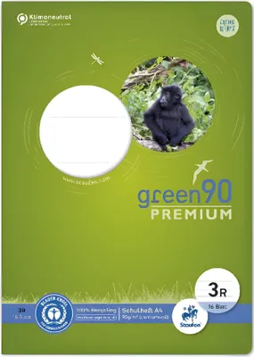 Produktbild von Staufen Schulheft A4 16 Bl 90g Lin3R Green 21 Doppellinien mit Rand