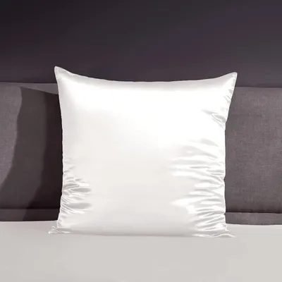 Obrázok produktu pre Poťah na vankúš 45x45 cm, biela farba, 100% morušový hodváb, 22 momme, zapínanie na zips
