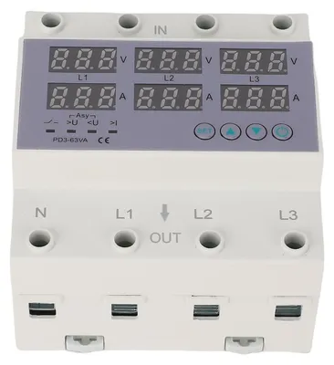 Productafbeelding van 3-fasen DIN-rail Voltmeter Ampèremeter Automatische Overspanning