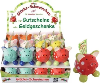 Produktbild von Spardose Glücksschwein sortiert mini