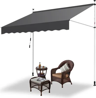 Produktbild von Jayseuw Klemmmarkise Markise Balkon UV-beständig wasserdicht Grau 400cm