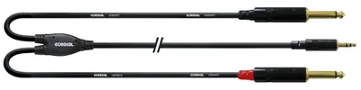Produktbild von Cordial CFY 3 WPP, 2 x 6.35mm, Männlich, 3.5mm, Männlich, 3 m, Schwarz