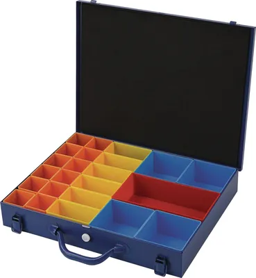 Productafbeelding van Sortimentskasten, afmetingen B438 x T342 x H70 mm, 23 vakken, blauw