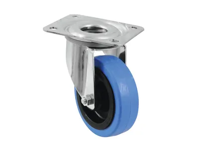 Image de ROADINGER Roulette pivotante 100mm BLUE WHEEL bleu clair