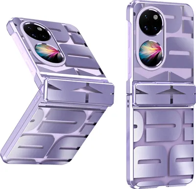 Produktbild von Hülle für Huawei P50 Pocket Hülle mit Scharnierschutz, Galvanisierter Klar Schutzhülle Lila