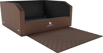 Produktbild von Knuffelwuff Cargo Hunde Auto Transportbox Sicherheit für den Hund und Sitzschutz für den Kofferraum Größe 2 - 100 x 75 x 39cm Braun/Schwarz