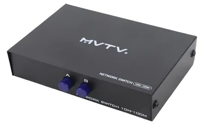 Obrázok produktu pre Sieťový prepínač RJ45 2 vstupy a 1 výstup alebo 1 vstup a 2 výstupy, 100 Mbit/s a 1000 Mbit/s, ethernetový sieťový prepínač, rozbočovač, selektor, rozbočovač pre domácnosť, čierny