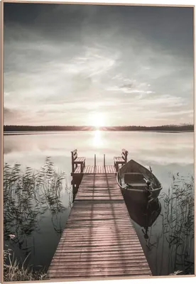 Produktbild von Slim Frame Wood, stilvoller Druck mit feinem Rahmen, 50 x 70 cm