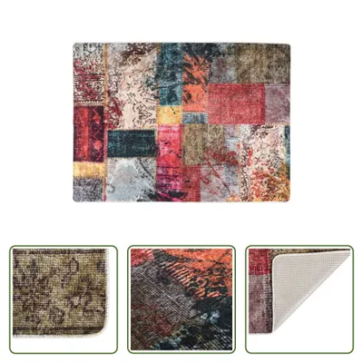Produktbild von The Living Store Teppich Waschbar Patchwork Mehrfarbig 120x180 cm Rutschfest