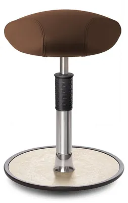 Produktbild von Sitz- Stehhocker Free Regular Triangel Boxmark Leder Braun chrom /cremeweiß.