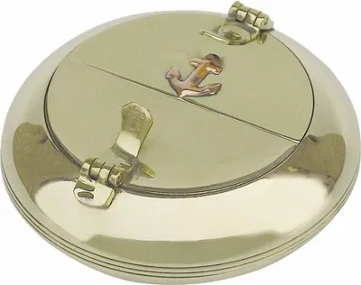 Produktbild von Aschenbecher, Doppel- Klappaschenbecher, Maritimer Ascher, Messing 8 cm