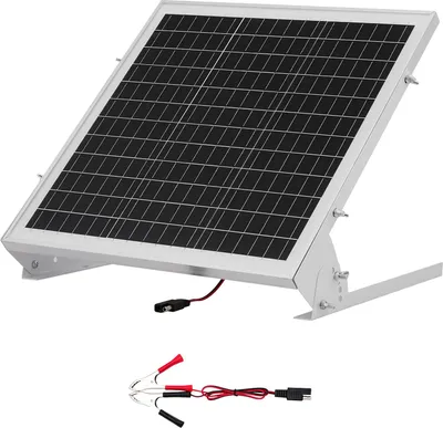 Produktbild von VEVOR 12V Monokristallines Solarpanel-Kit 20W, Batterieladegerät mit integriertem MPPT-Controller & verstellbarer Halterung, IP65 wasserdicht für Auto, Boot, Wohnmobil, Anhänger, Hausdach