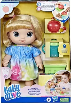 Produktbild von Hasbro Baby Alive: Fruity Sips Lalka z blond włosami jabłka (F7356)