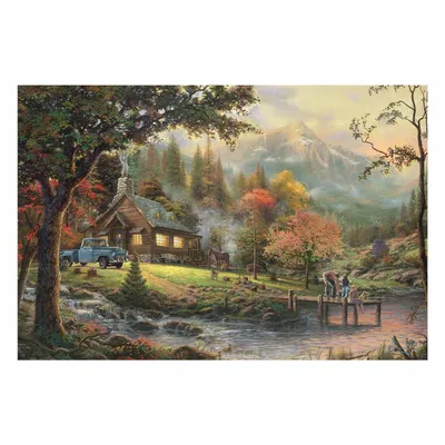 Image de Thomas Kinkade, Idylle au bord de la rivière, 500 pièces