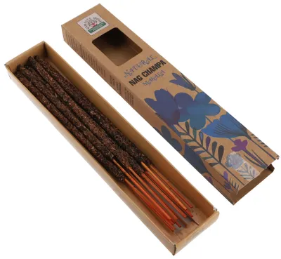 Immagine prodotto di Bastoncini di incenso naturale ORKAY arrotolati a mano dall'India del Sud - Nag Champa Masala, marrone, 23*4,5*2 cm, bastoncini di incenso indiano