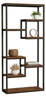 Produktbild von Rofrano - Bücherregal, 85x29x182h cm Schwarz, 6 Einlegeböden
