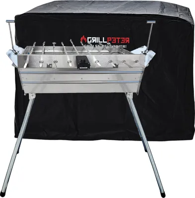Produktbild von Mangal Ararat Edelstahl 2mm Schaschlikgrill mit 9er Drehspieß Haube Elektromotor