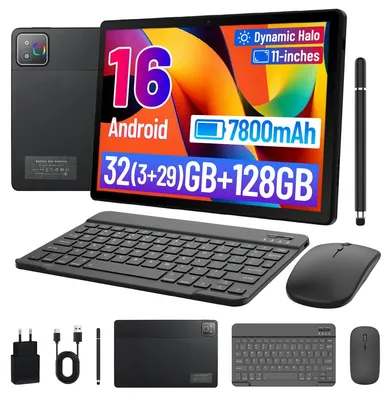 Obrázek produktu pro 11palcový tablet s Androidem 16, s klávesnicí, myší a stylusem, 32 GB RAM + 256 GB ROM (microSD karta až 1 TB), 7800 mAh, HD 1280×800, 5 MP + 8 MP, 5jádrový procesor, Wi-Fi 6