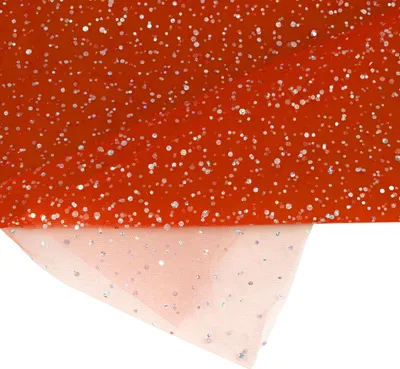 150cm breites, 3m langes, netzartiges rotes Tüllstoff mit Glitter. Perfekt für Bastelprojekte und Dekorationen