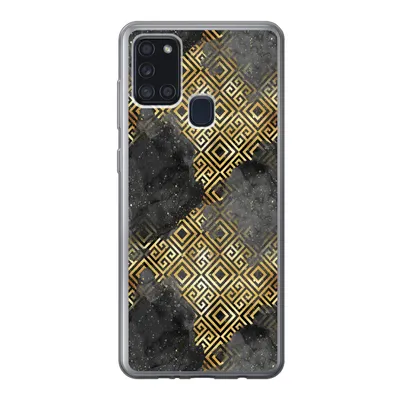 Produktbild von MuchoWow® Handyhülle Schutzhülle Hülle für Samsung Galaxy A21s Gold - Marmor - Muster Silikon Softcase Handy Hülle - Hartschale