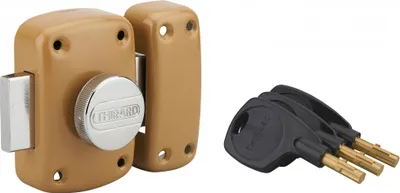 Image de Verrou à bouton Emeraude pour porte d'entrée, cylindre à pompes Ø23mm, 60x90mm, 3 clés - THIRARD